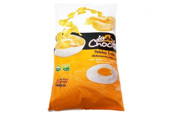 PATATAS FRITAS CON SABOR A HUEVO FRITO BL. 500 GR