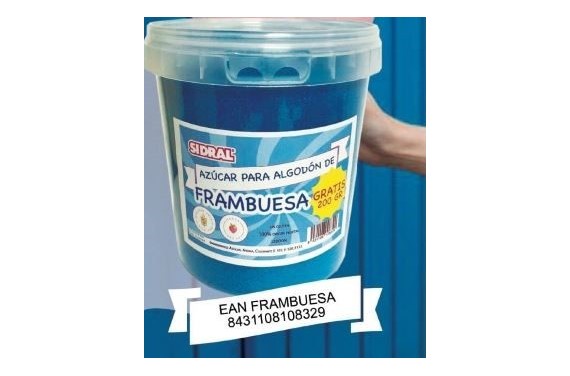 AZUCAR PARA ALGODON FRAMB 1KG + GRATIS 200 GR SIDRAL