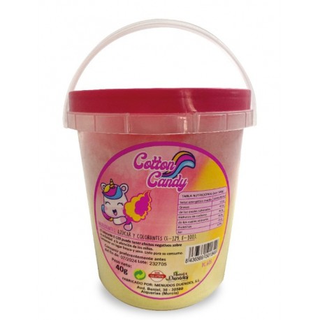 ALGODON DE AZUCAR AMARILLO ROSA 40 GR 1 UNIDAD. MD