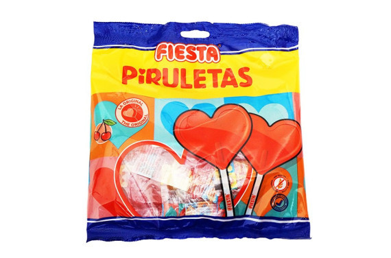 PIRULETA CORAZON CEREZA. BL. 7 UN. FIESTA