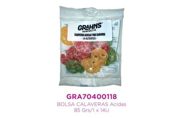 BOLSA CALAVERAS ACIDAS STDAS. 85GR. CFV