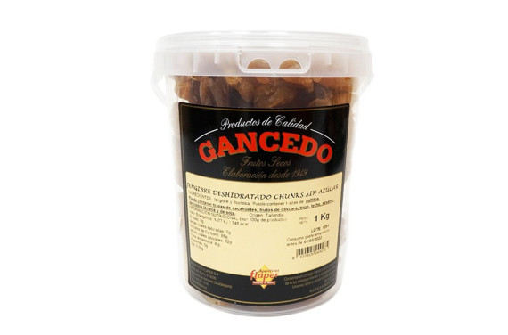 JENGIBRE DESHIDRATADO CHUNKS SIN AZUCAR  BT 1 KG