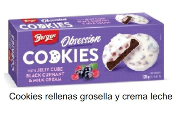 COOKIES RELLENAS GROSELLA Y CREMA LECHE 128 GR D.A.