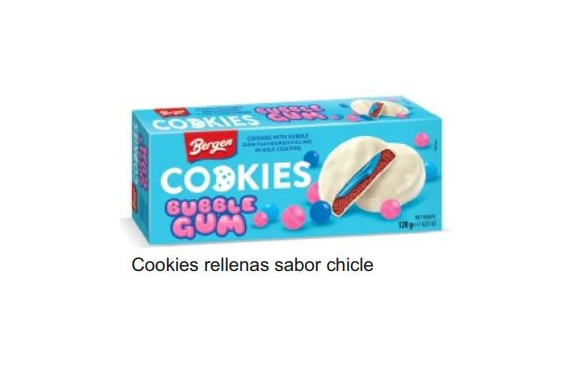 COOKIES RELLENAS SABOR CHICLE 128 GR D.A.