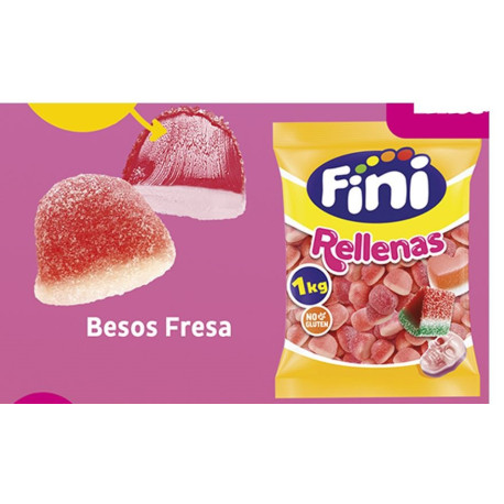 RELLENAS BESOS FRESA 1 KG . FINI
