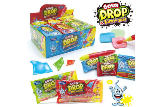 SOUR DROP TAFFY 12 X 58 GR.