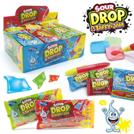 SOUR DROP TAFFY 12 X 58 GR.