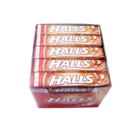 HALLS FRESA SIN AZUCAR 20 UND