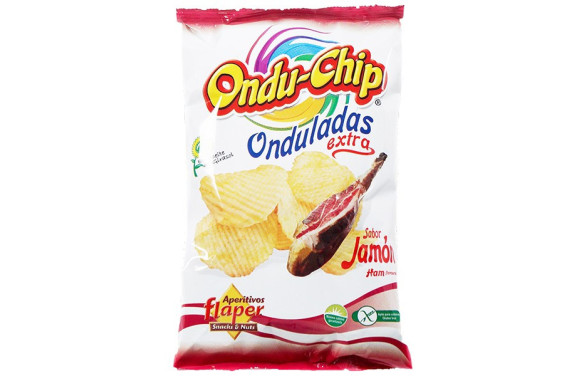 PATATAS ONDULADAS JAMON BL. 500 GR