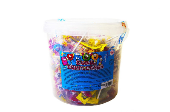 CUBO O TARRO CANDY MIX CUMPLEAÑOS 1 UND. JUAN LOPEZ