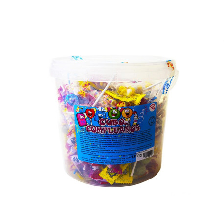 CUBO O TARRO CANDY MIX CUMPLEAÑOS 1 UND. JUAN LOPEZ