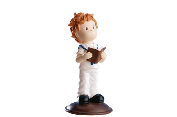 NIÑO COMUNION CON BIBLIA 13,5 CM. 1 UND. DEKORA