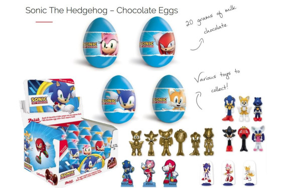 HUEVOS CHOCO SONIC 24U. BIP CANDY & TOYS