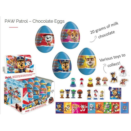 HUEVOS CHOCO PAW PATROL 24U. BIP CANDY & TOYS