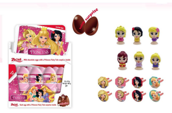 HUEVOS CHOCO PRINCESAS 24U. BIP CANDY & TOYS