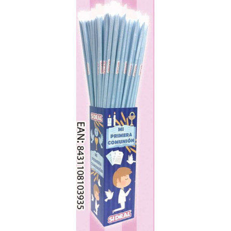 CAÑAS COMUNION AZUL NIÑO 80 UNIDADES SIDRAL
