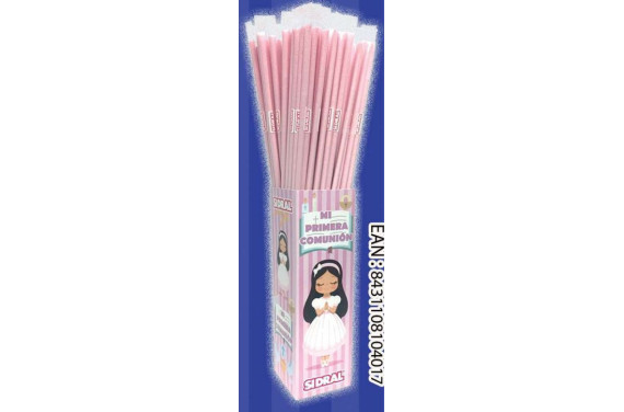CAÑAS COMUNION ROSA NIÑA 80 UNIDADES SIDRAL