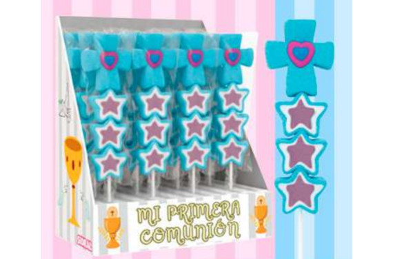 PINCHOS CRUZ Y ESTRELLITAS AZULES 16 U X 45 G SIDRAL