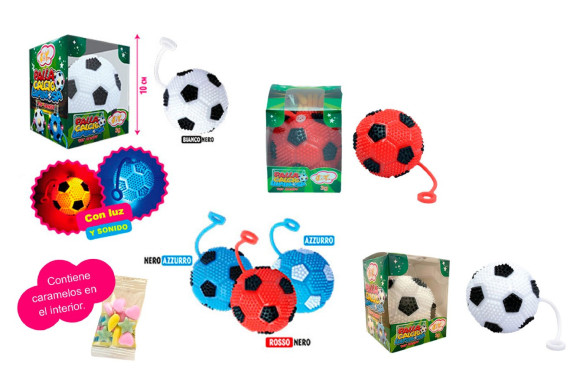 PALLA CALCIO LUMINOSA PELOTA CON LUZ Y CARAM 1 U (D)