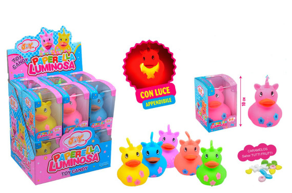 PAPERELLA LUMINOSA PATITOS CON LUZ Y CARAM 1 UNIDAD